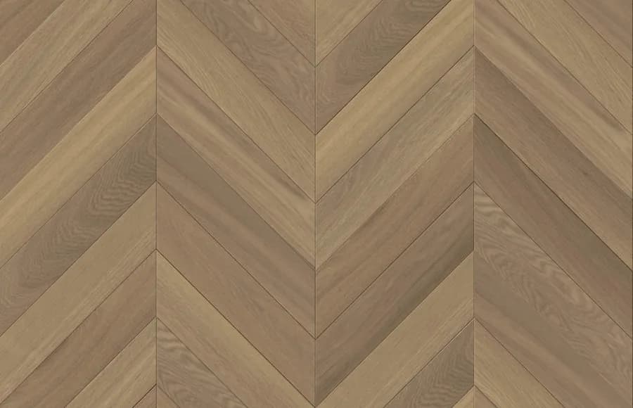 Tan Brown European Oak Chevron flooring swatch