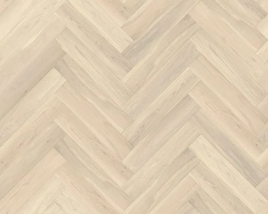 Antique White European Oak Herringbone flooring swatch