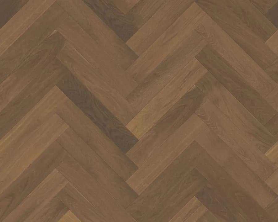 Smoked Brown European Oak Herringbone flooring swatch