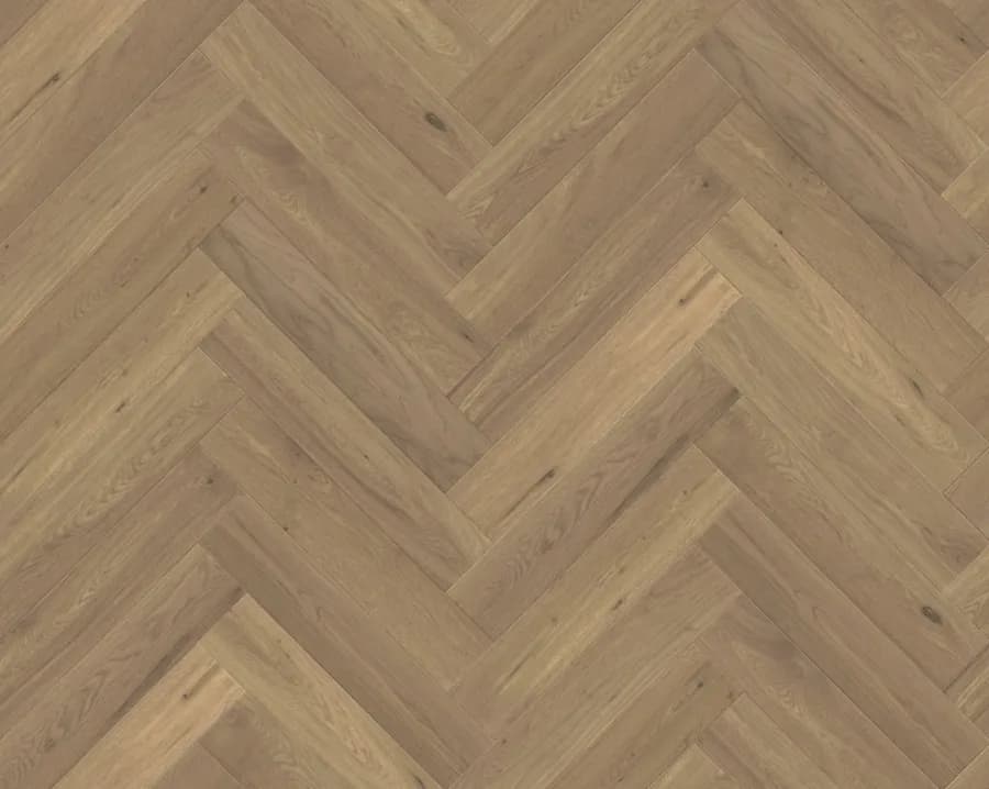 Tan Brown European Oak Herringbone flooring swatch