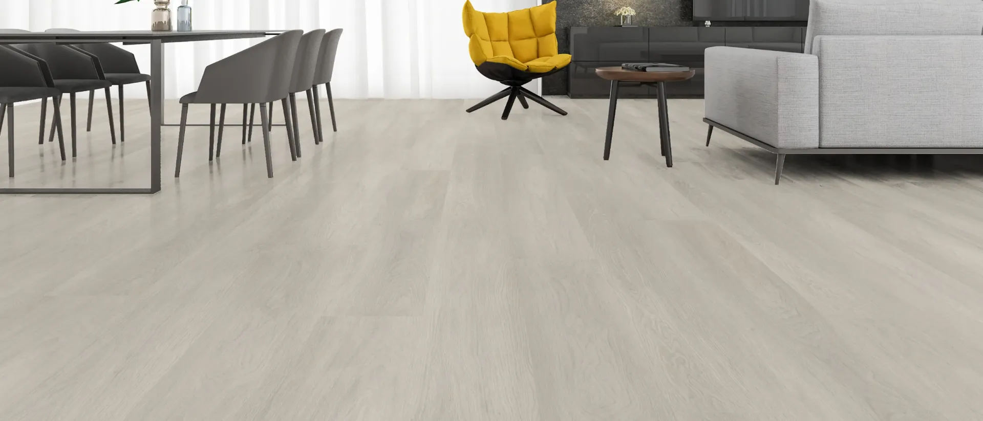 Spellbound — contemporary dining and lounge, pale grey floor