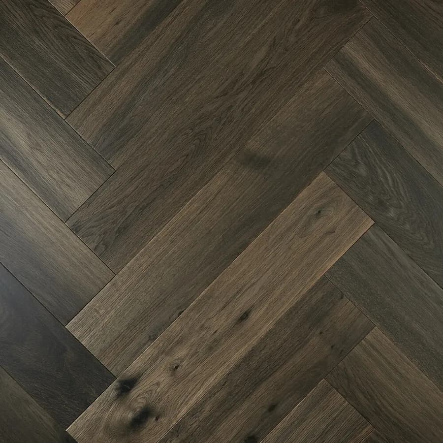 Herringbone Ash Grey De Marque Oak flooring swatch