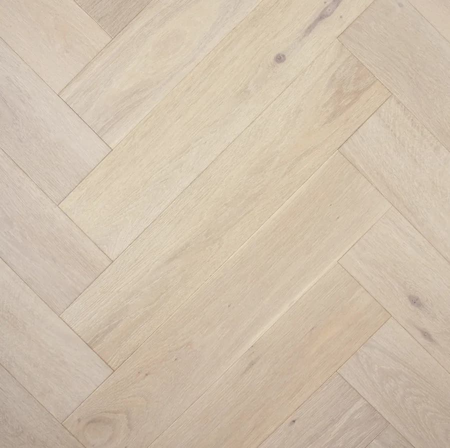 Herringbone Chateau Grey De Marque Oak flooring swatch