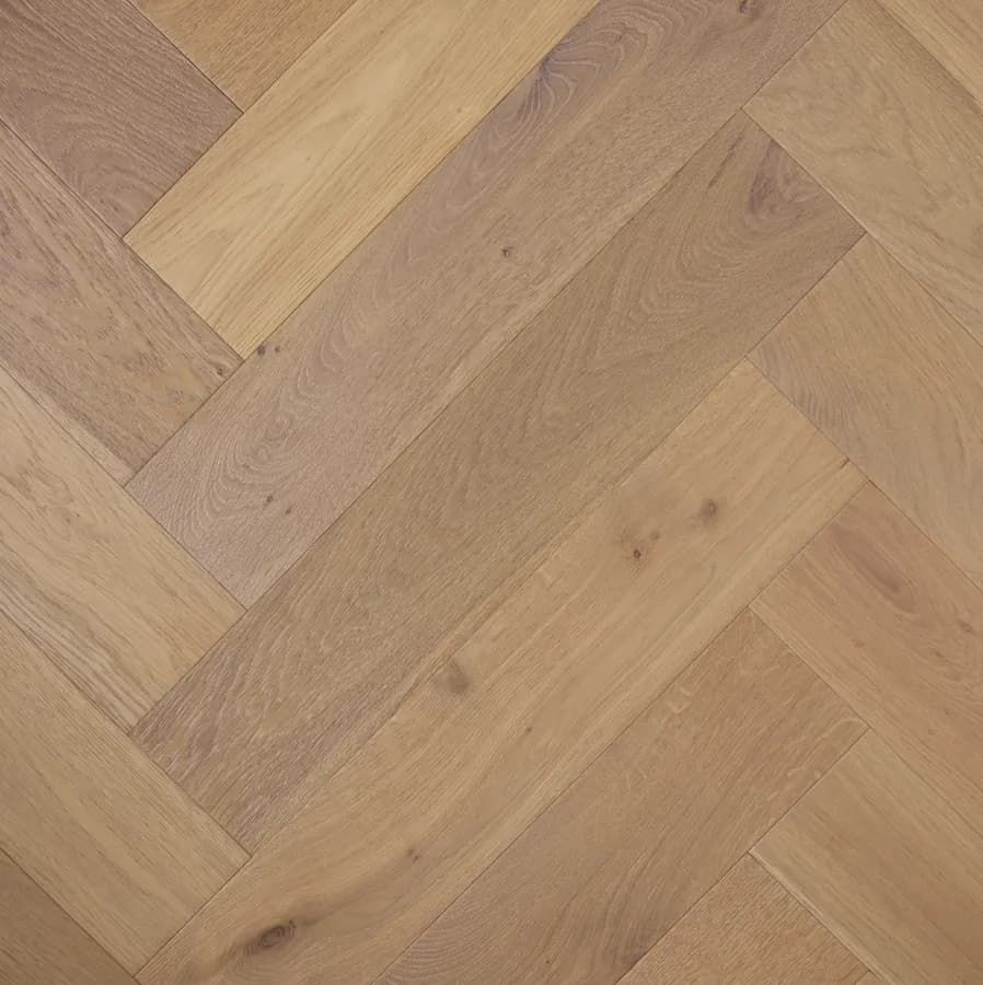 Herringbone Colonial Grey De Marque Oak flooring swatch