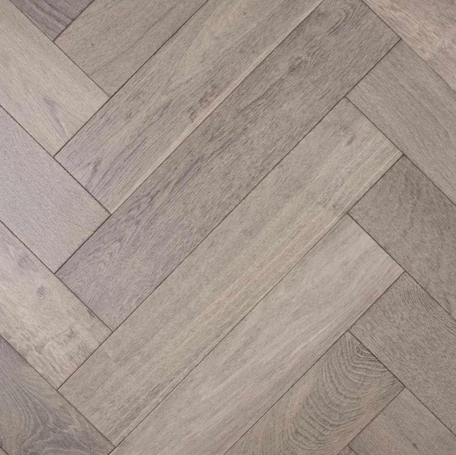 Herringbone Storm De Marque Oak flooring swatch