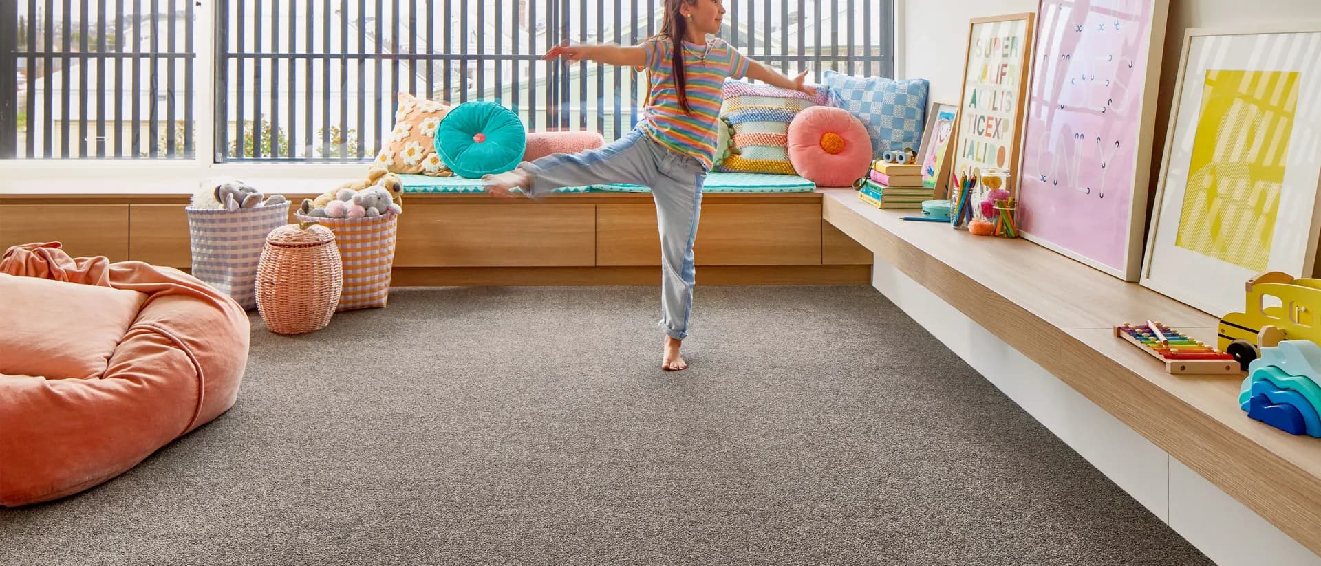 Lasting Touch — kids playroom with grey carpet